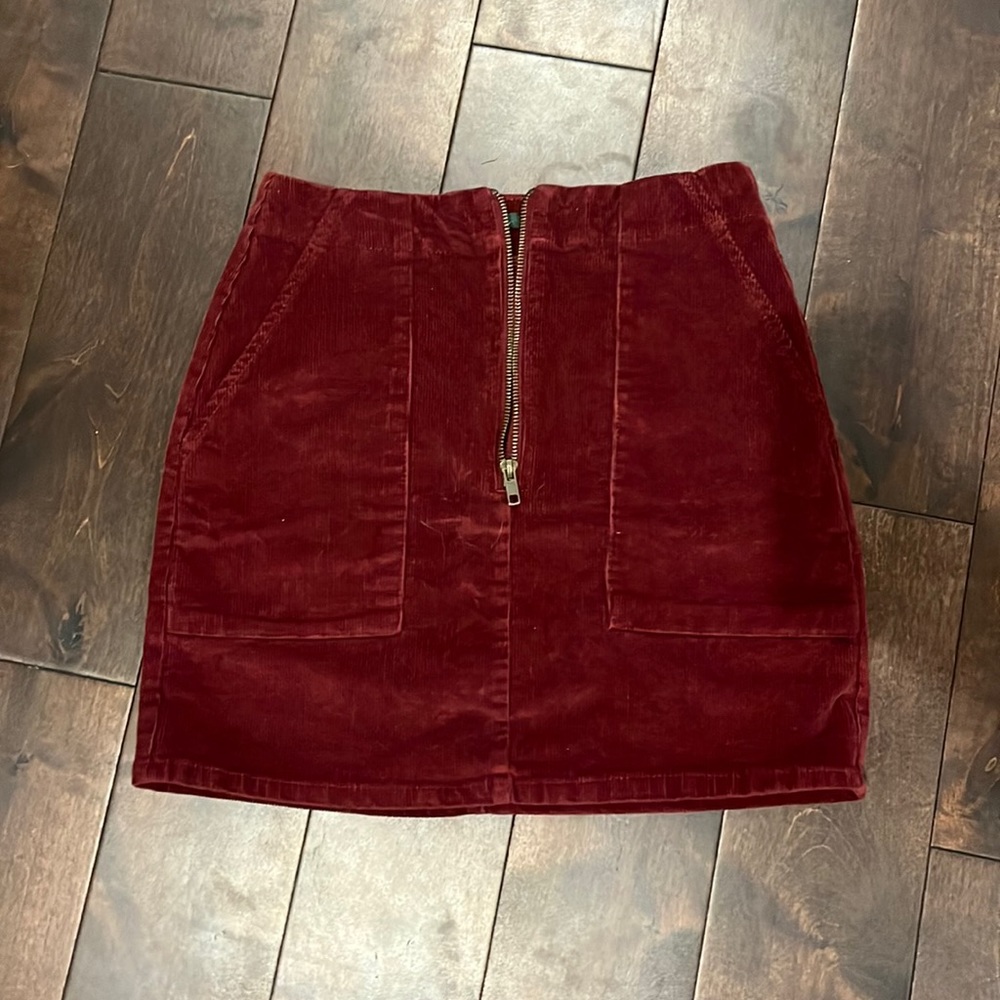 Velvet maroon skirt
